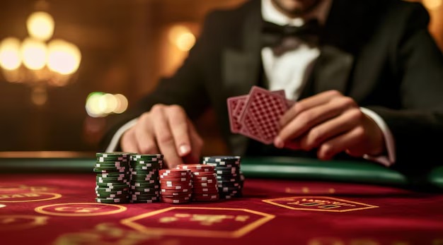 Live dealer table layout for Qiu Qiu and studio card games